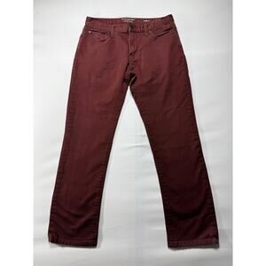 Banana Republic Men's Traveler Slim Fit Maroon Denim Travel Jeans - Size 31x27